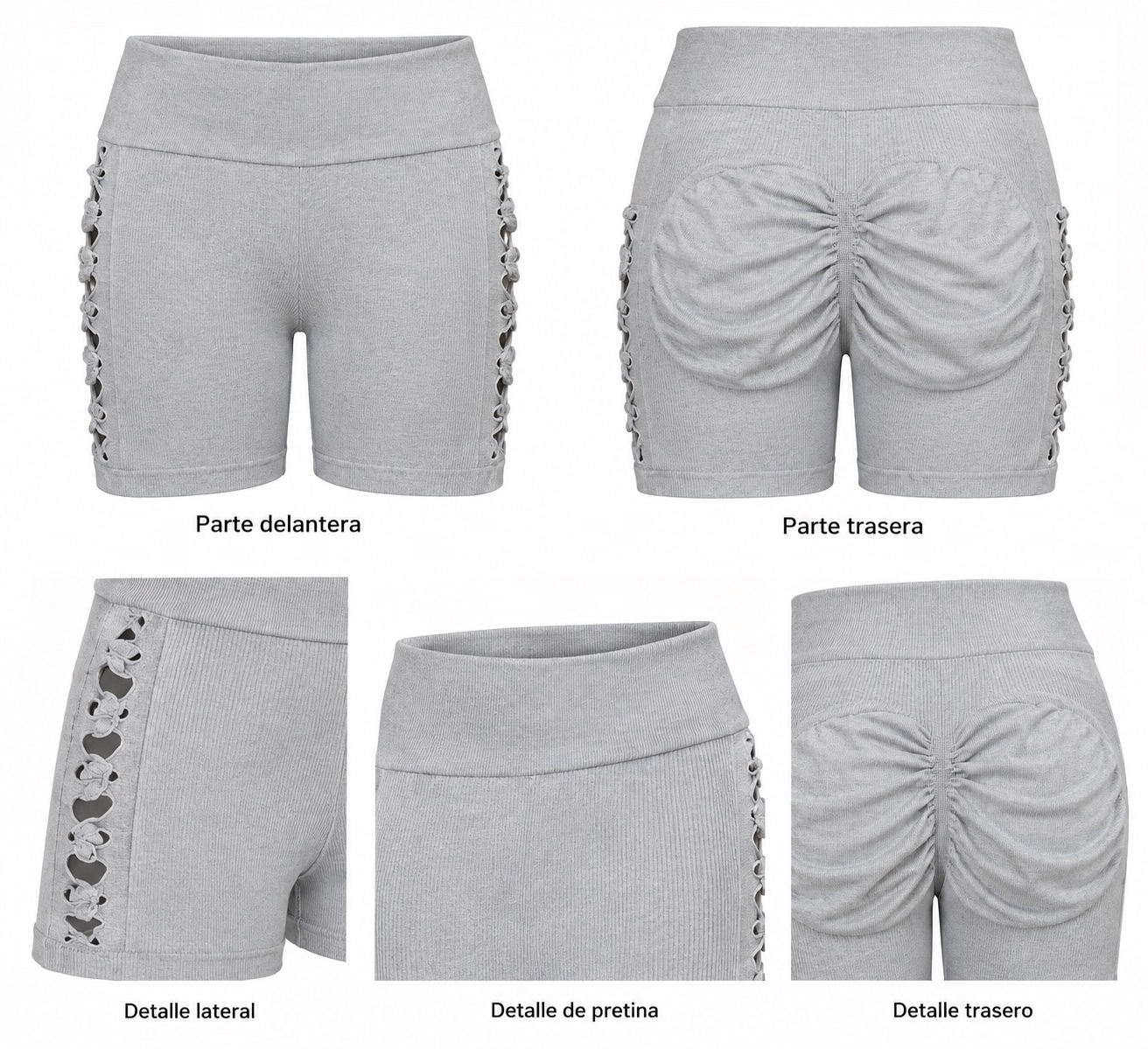 Lycra corta gris abertura