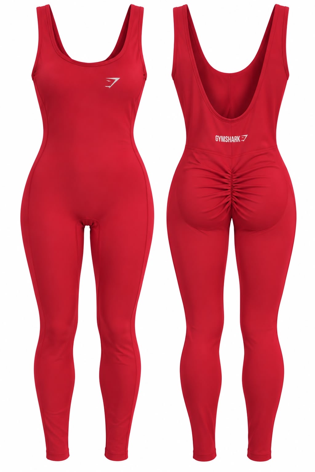 Enterizo largo rojo descote