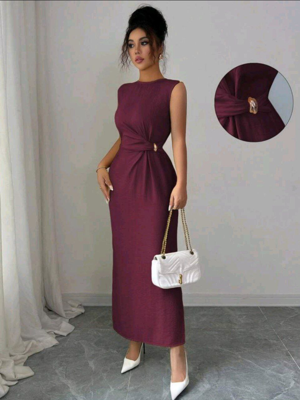 Vestido aplique vino