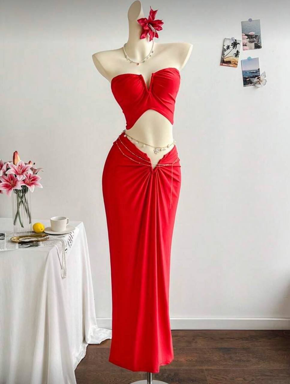 Conjunto rojo verano
