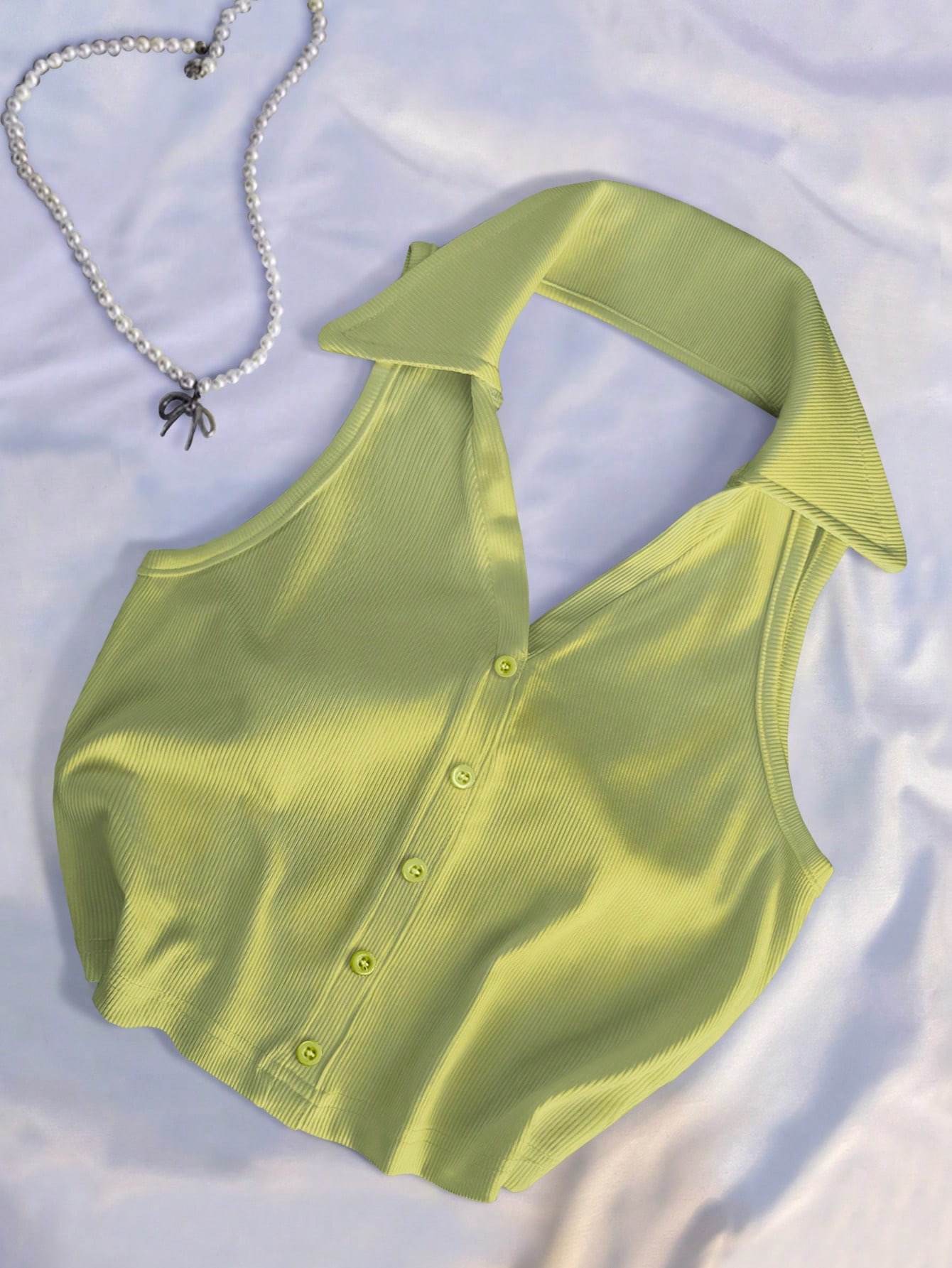 Blusa verde cuello