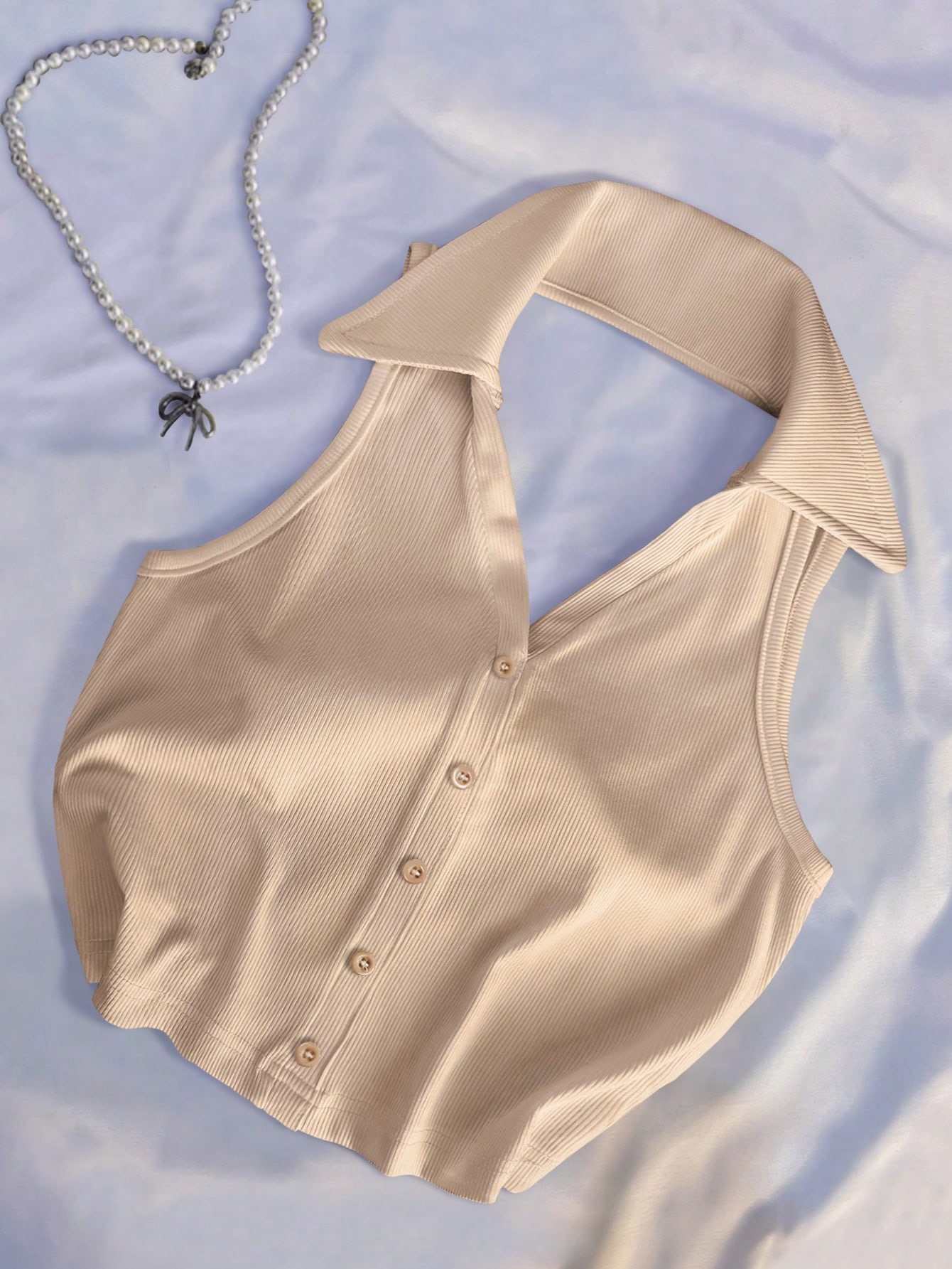 Blusa beige cuello