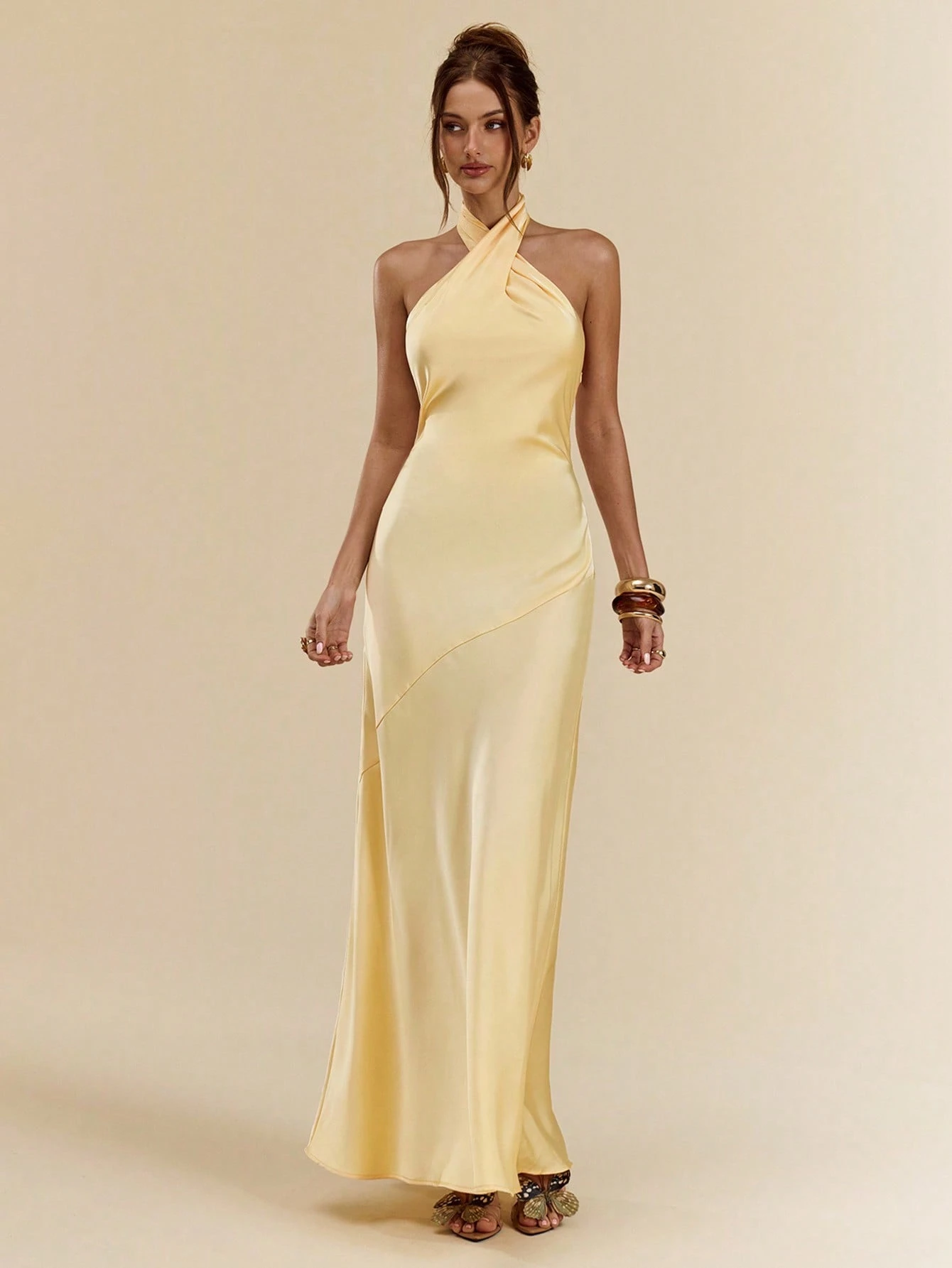 Vestido cuello cruzado