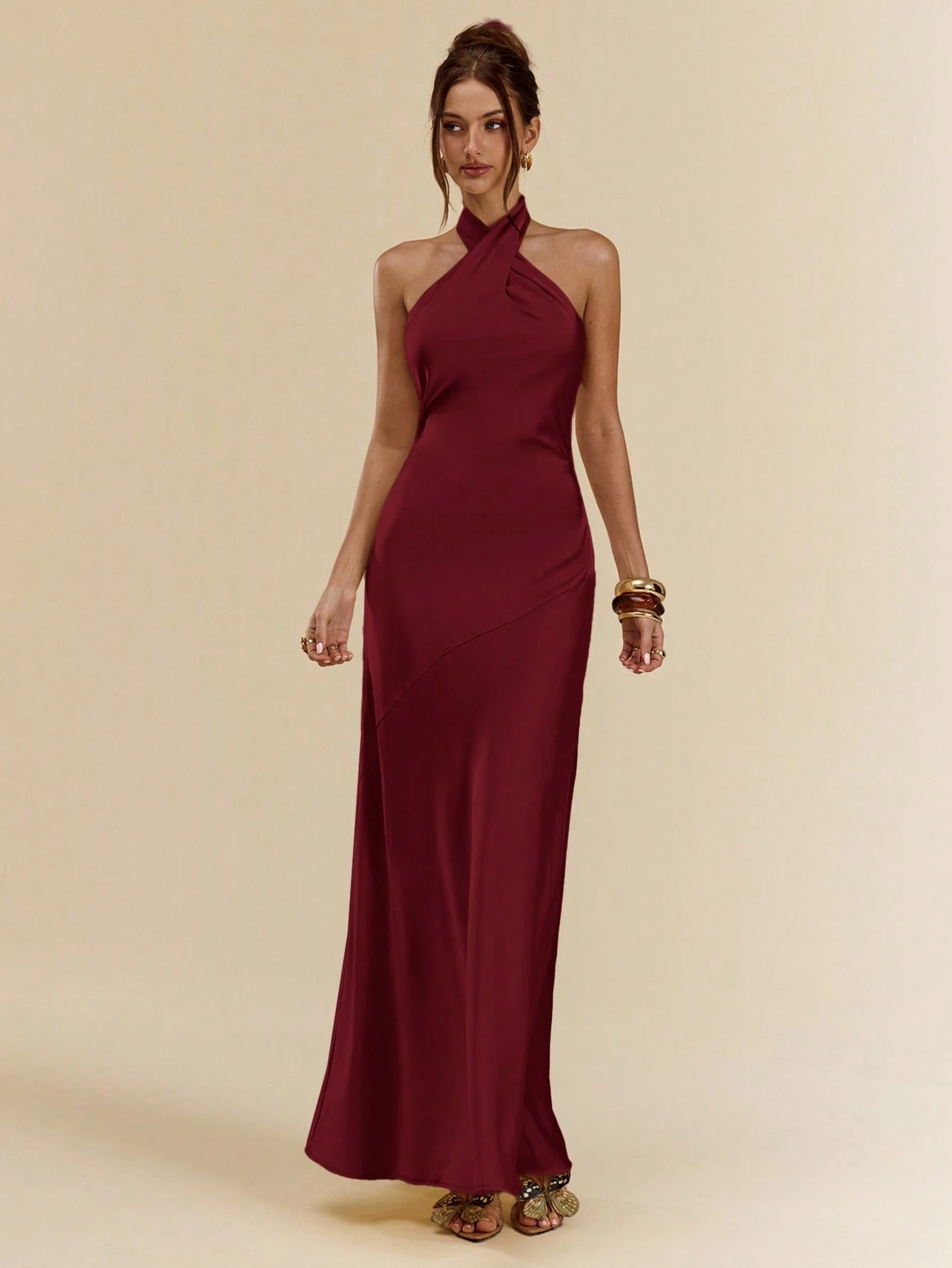 Vestido cuello cruzado