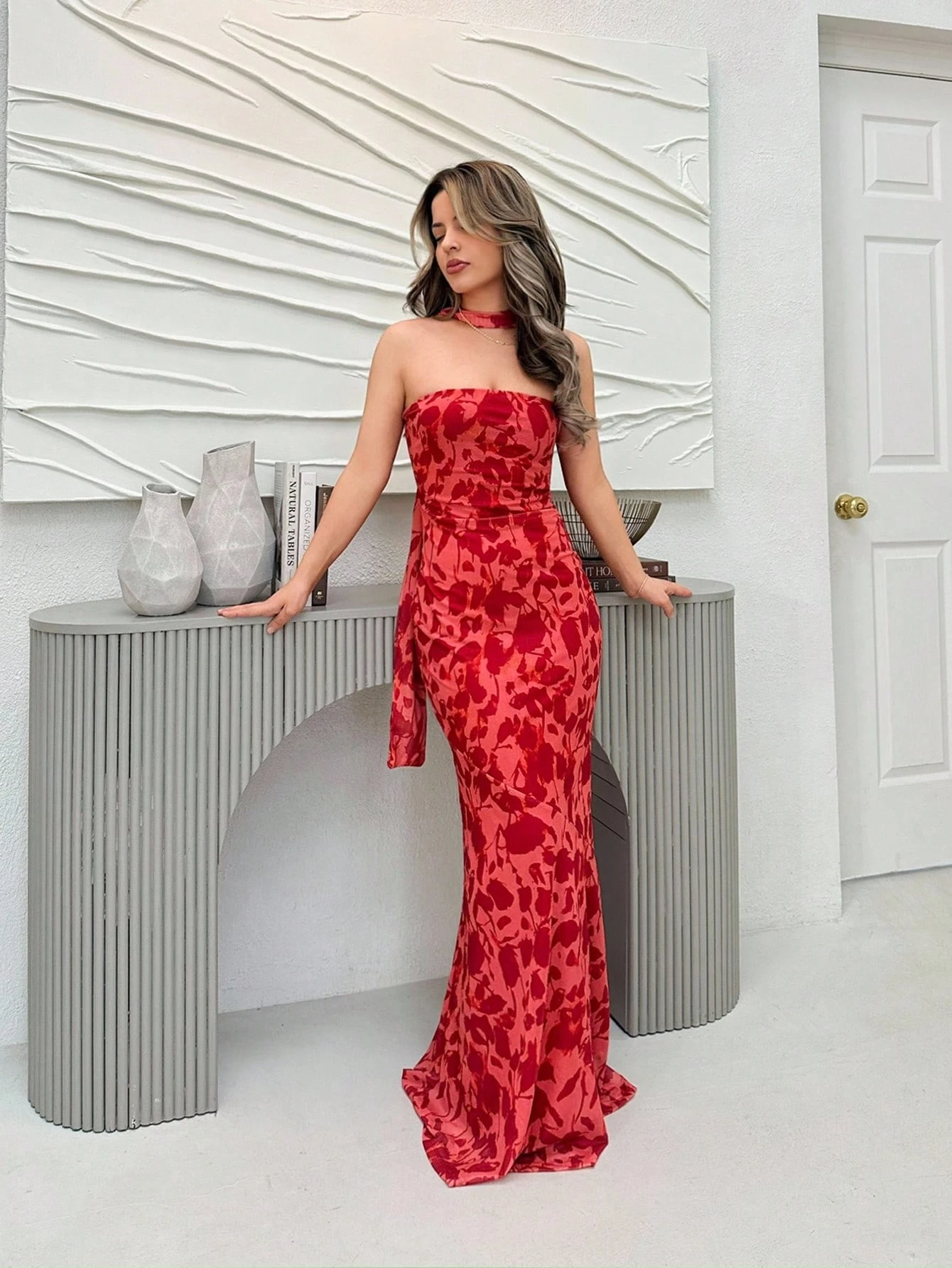 Vestido straples floral