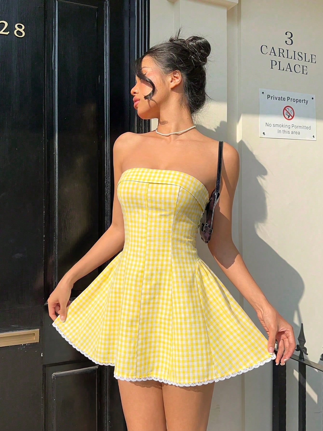 Vestido corto cuadro