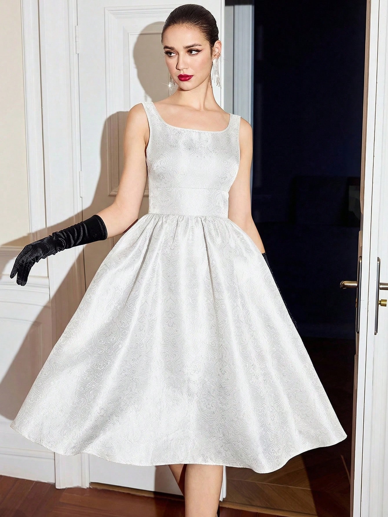 Vestido princesa línea textura