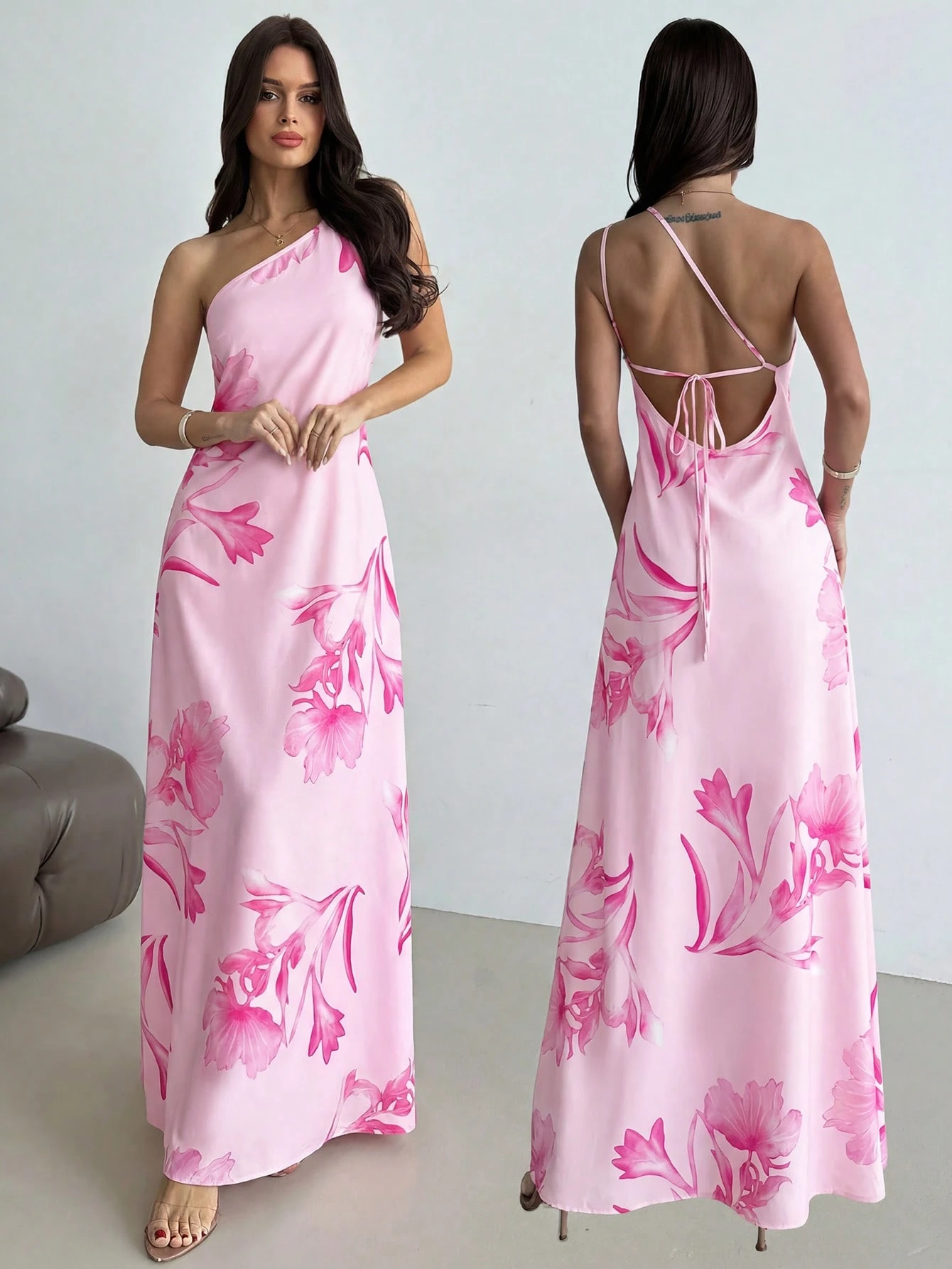 Vestido asimétrico floral
