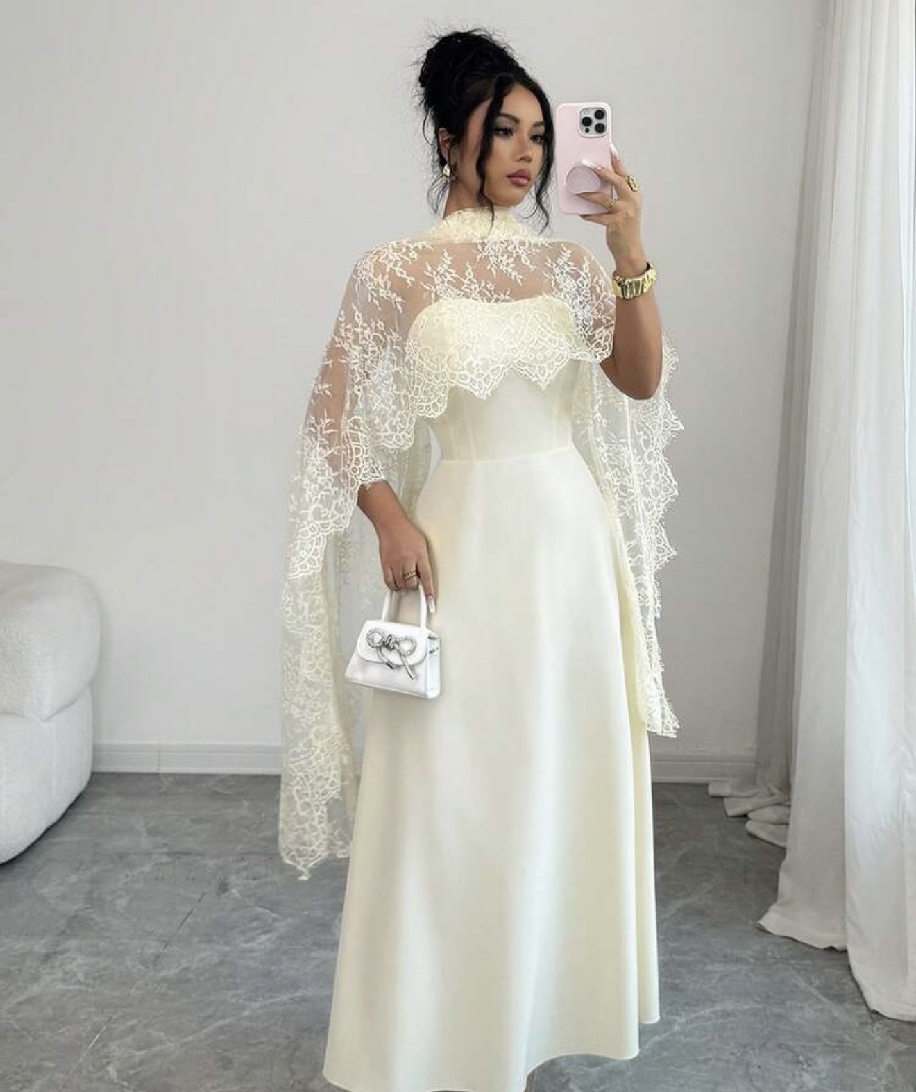 Vestido elegante capa