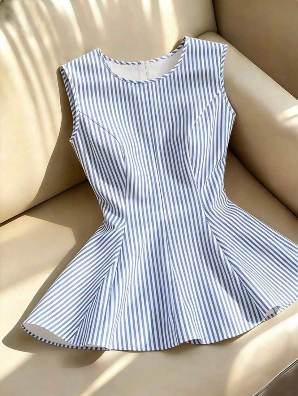 Blusa Rayas Celeste