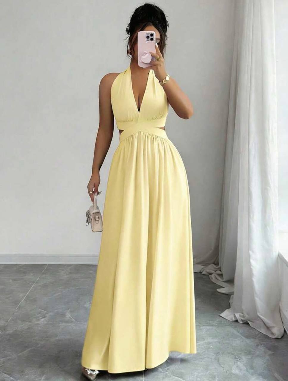 Vestido Alto calibre amarillo