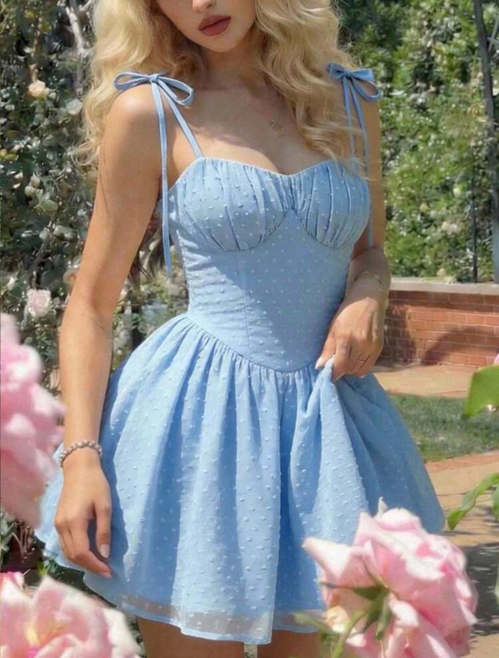 Vestido Celeste Perlota