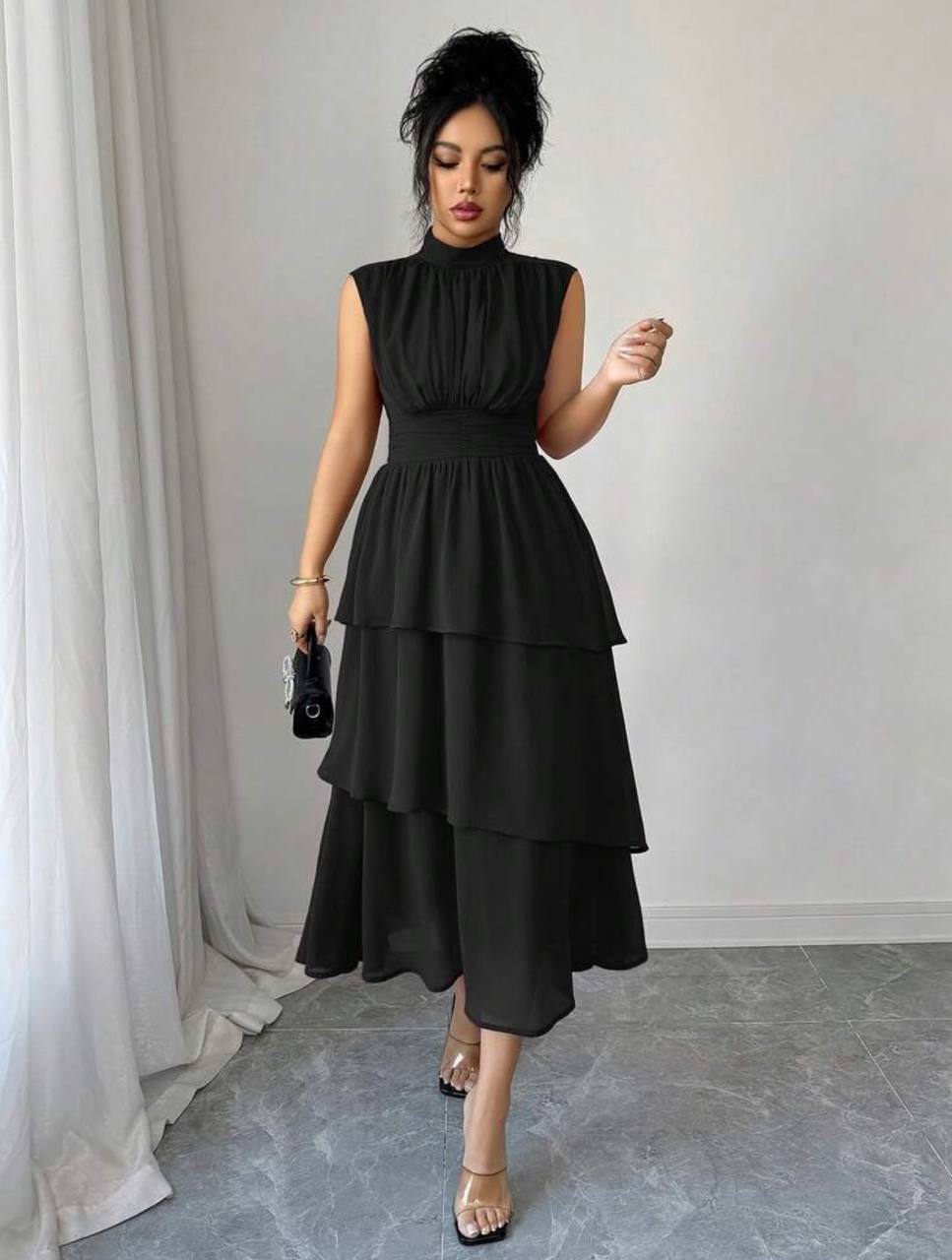 Vestido Vuelos Oscuro Largo