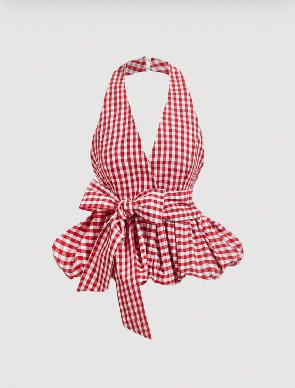 Blusa Cuadros Verano Rojo