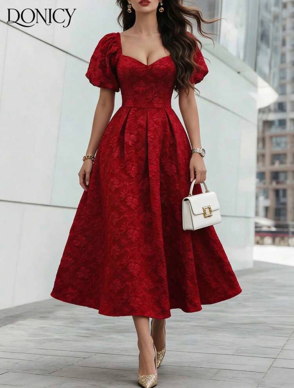 Vestido Rojo Conquistador Troquelado