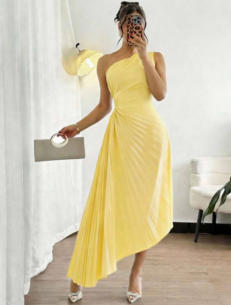 Vestido Plisado Amarillito
