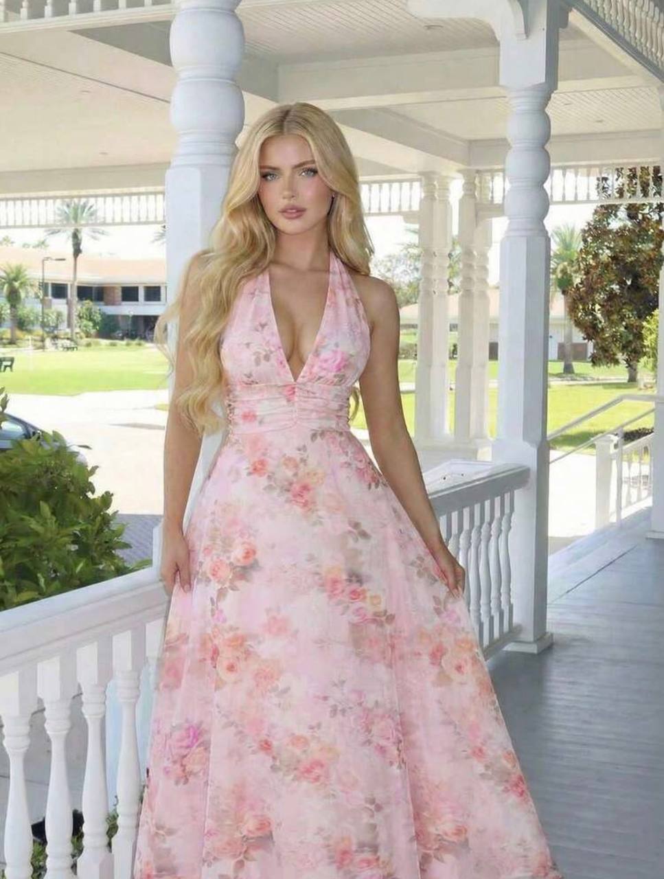 Vestido Floral Rosa mela