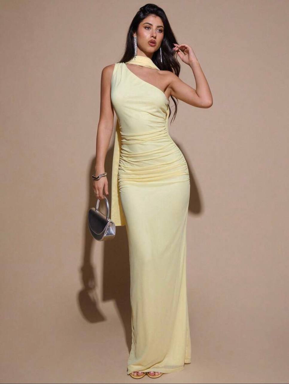 Vestido Amarillo doble forr