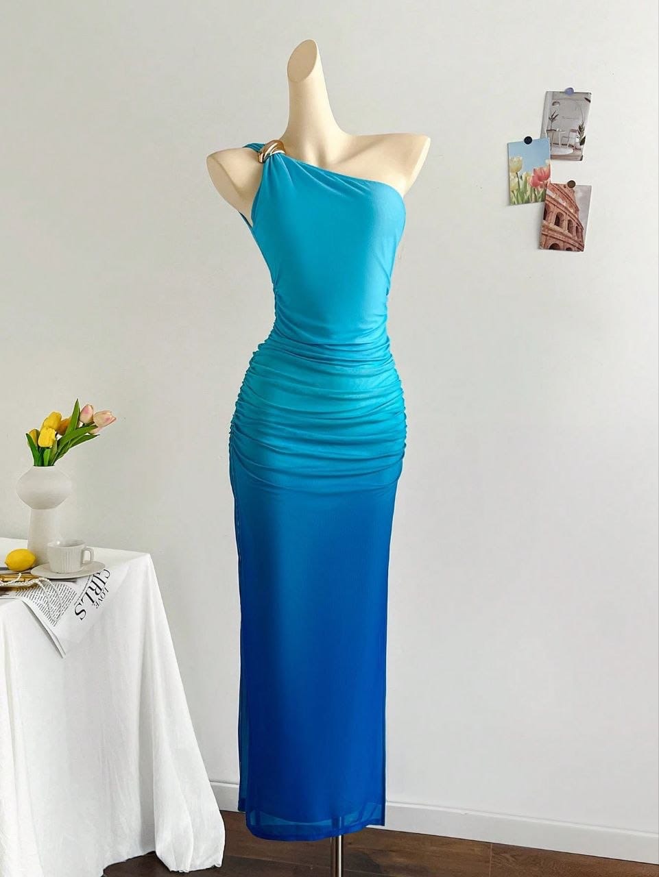 Vestido degradado asimétrico