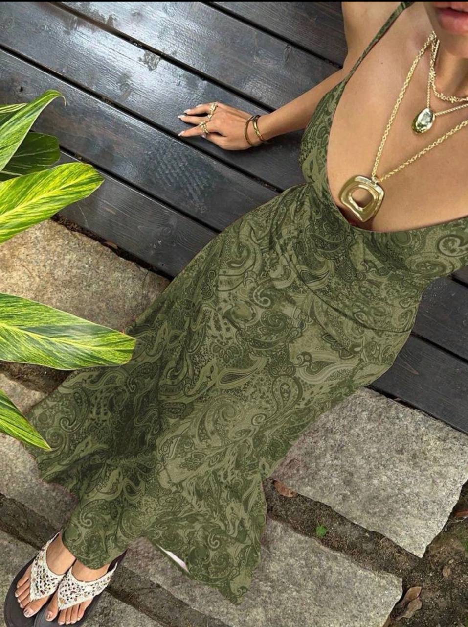 Vestido Verano verde crepúsculo