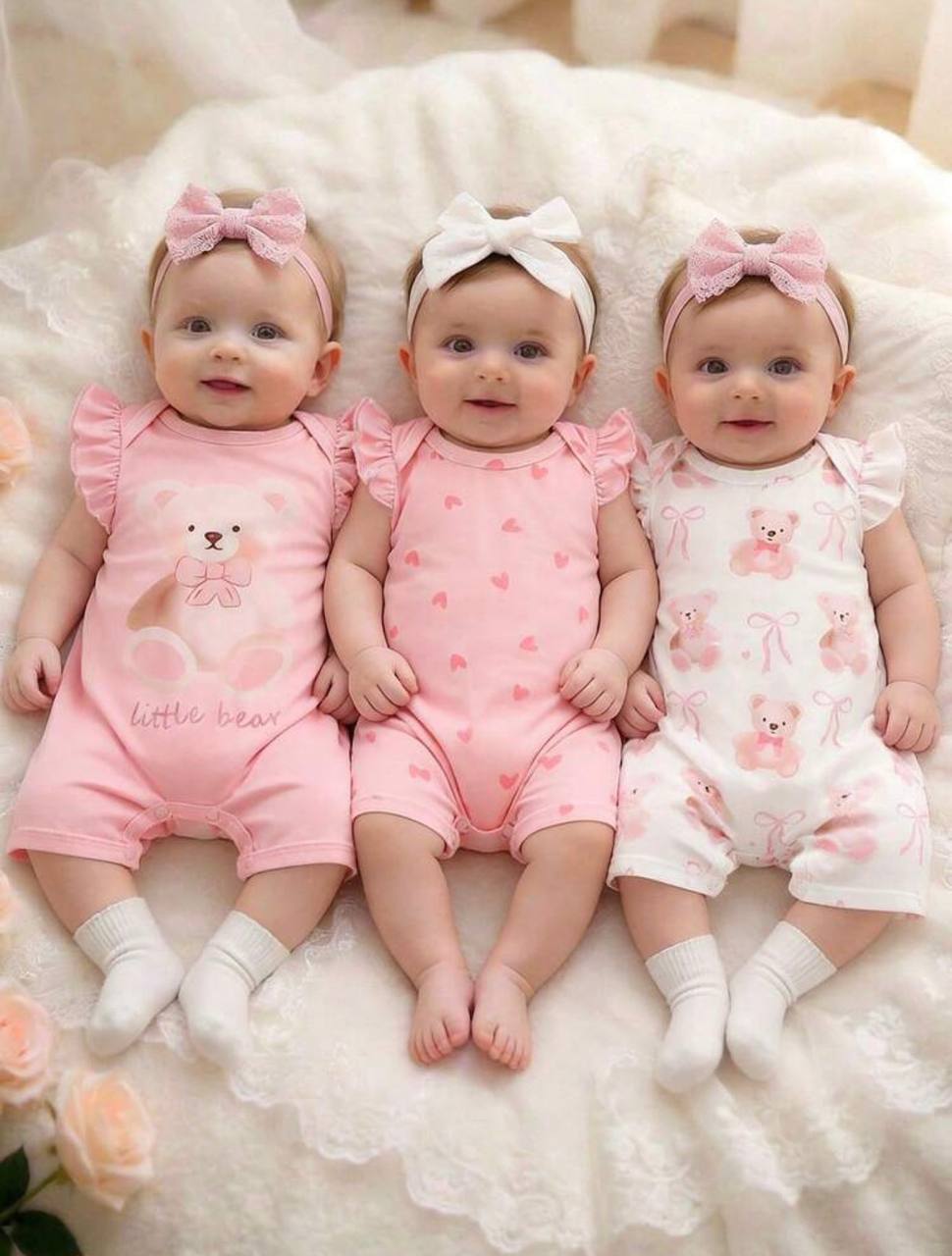 Set 3 piezas Rosa Enterizo