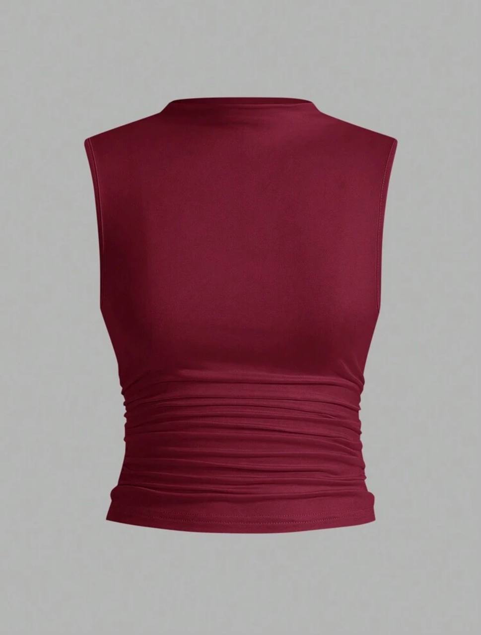 Blusa cuello tortuga vino