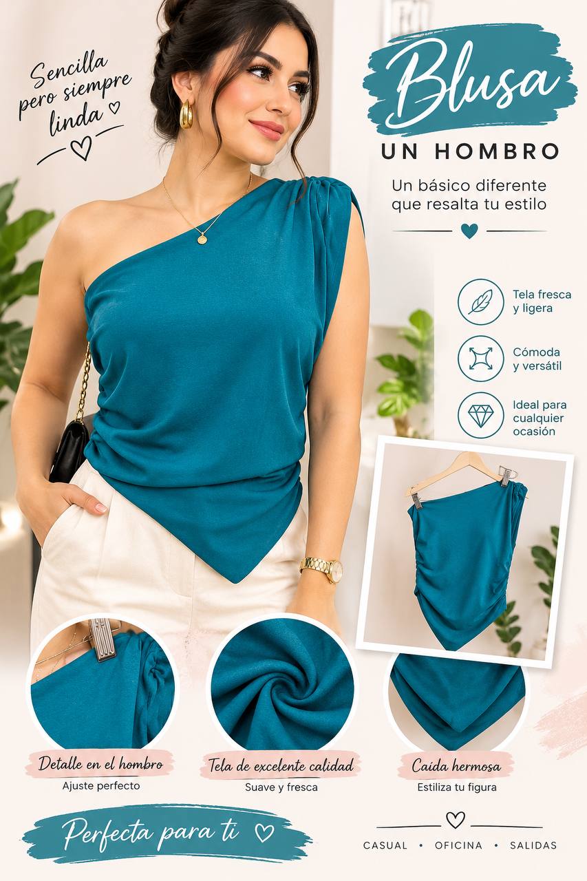Blusa Asimétrica turquesa
