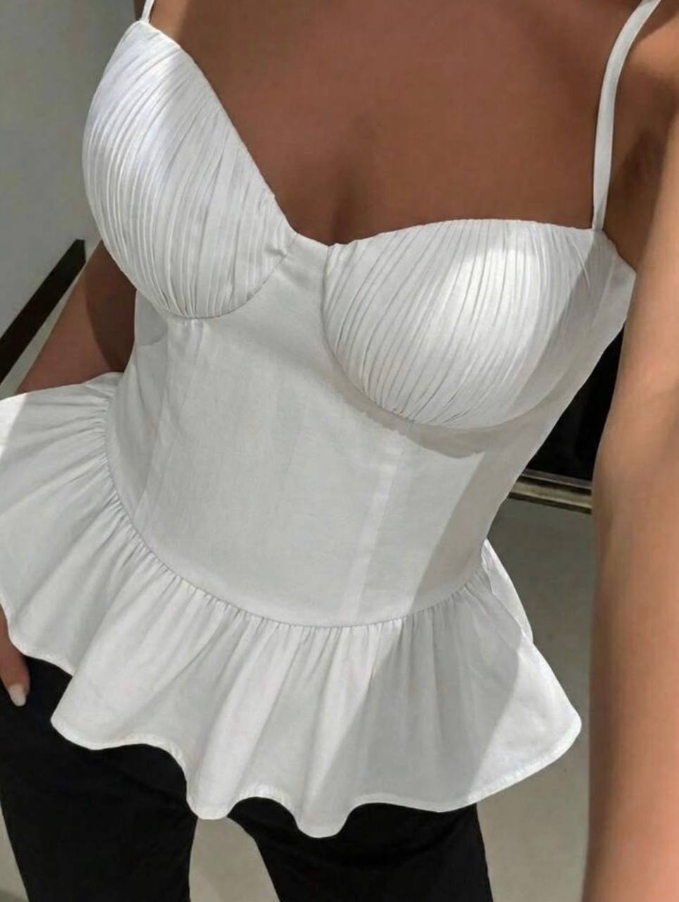 Blusa ruedos blanco