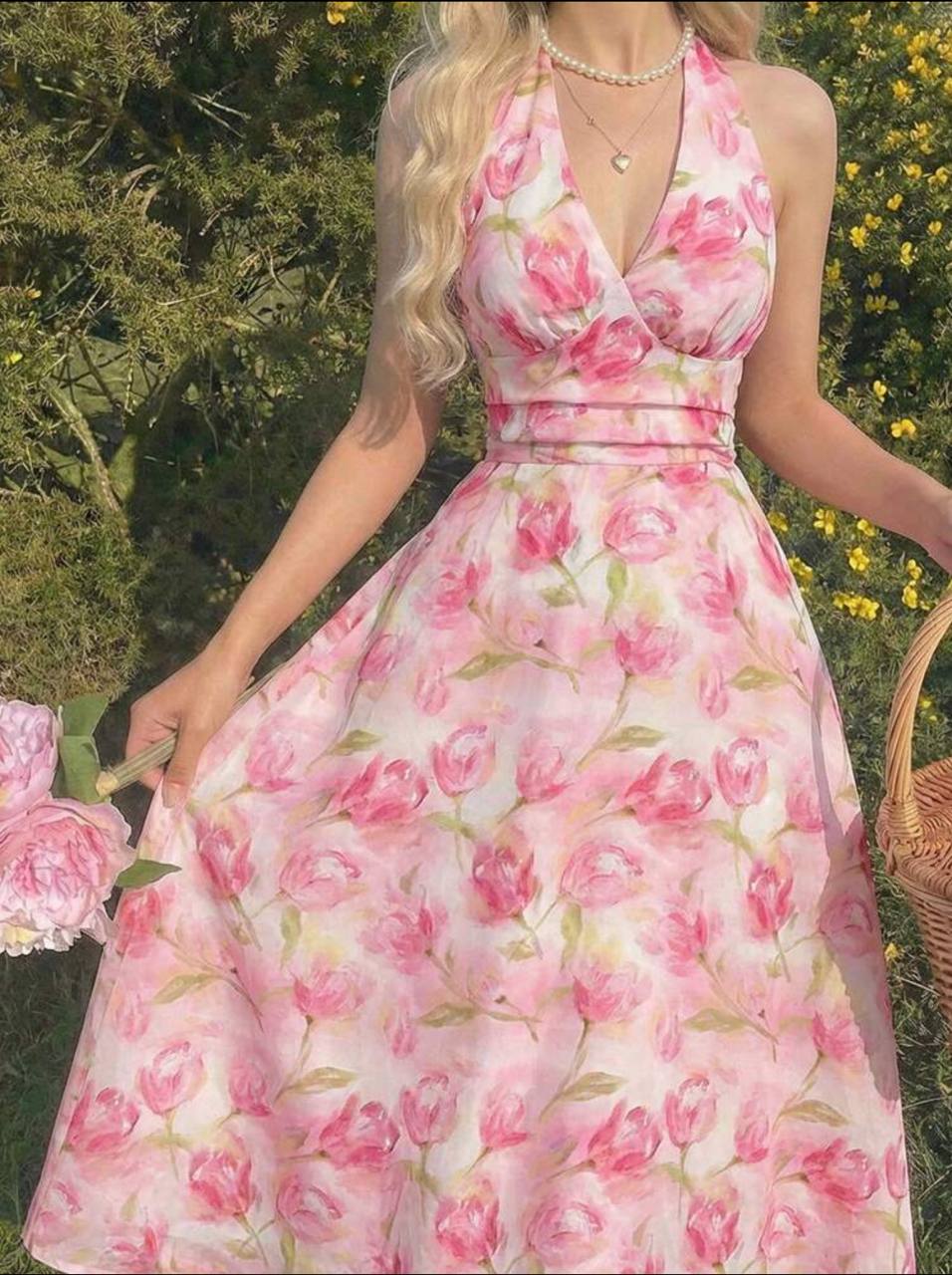 Vestido Rosa Tiras