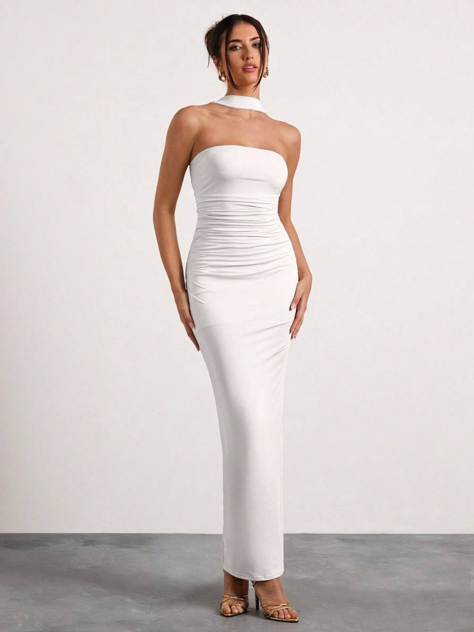 VESTIDO LARGO CUELLO