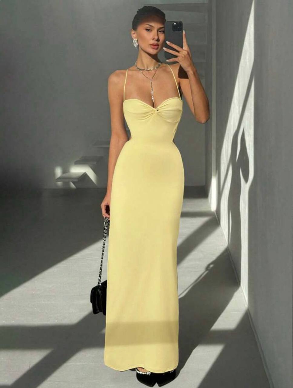 Vestido Algodón Tiras Amarillo