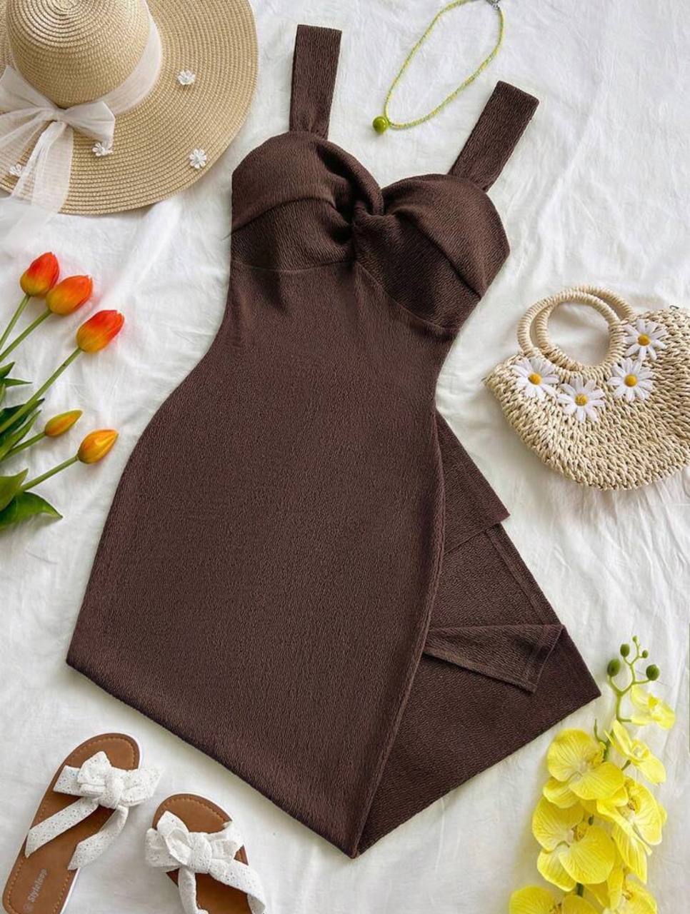 Vestido café soleia