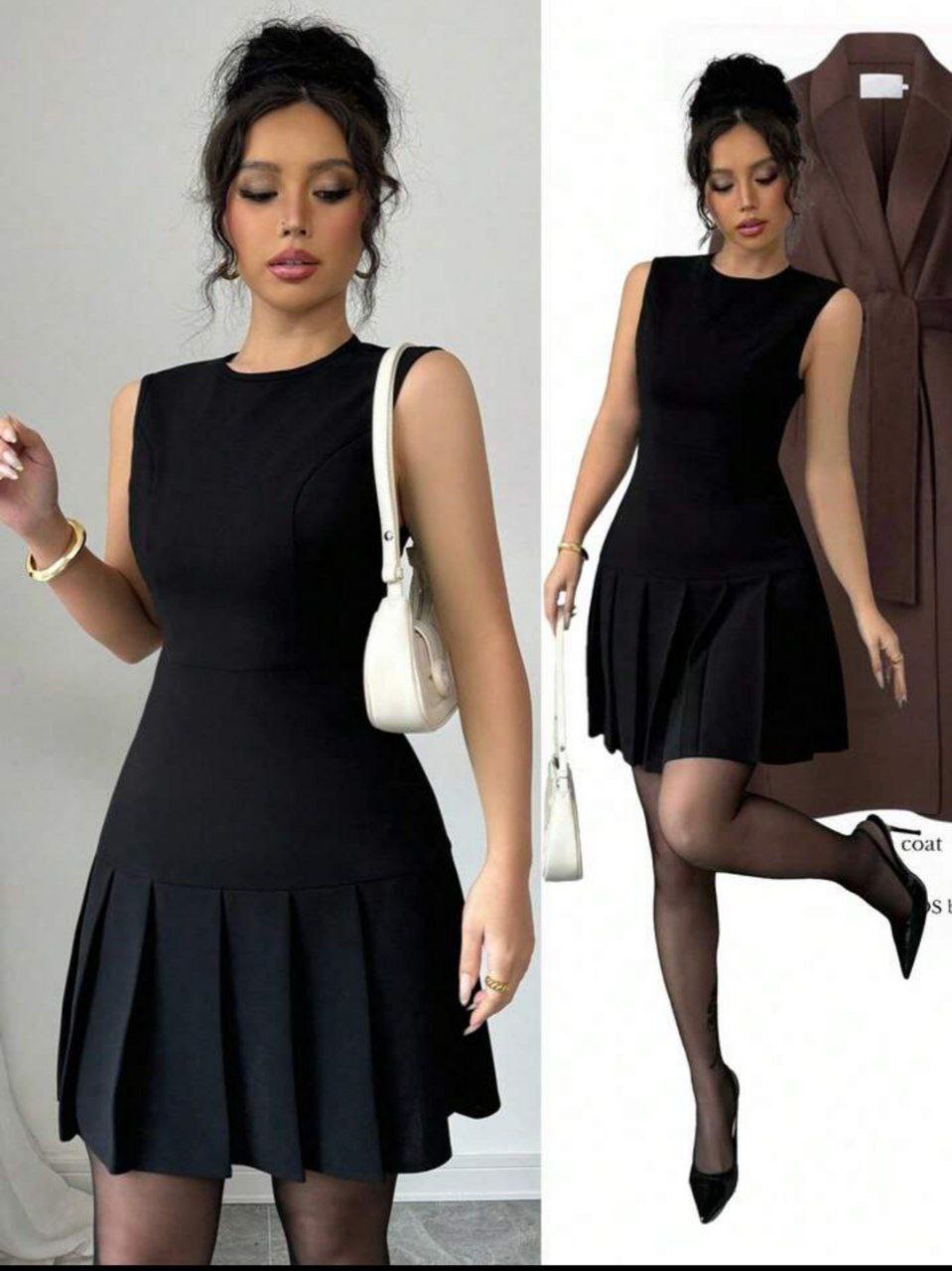 Vestido Midi tablas oscuro