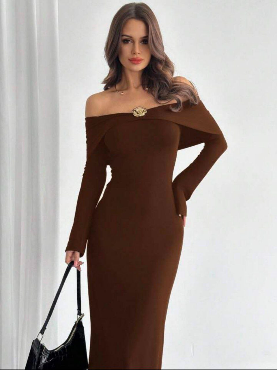 Vestido Maxi Hebilla Café