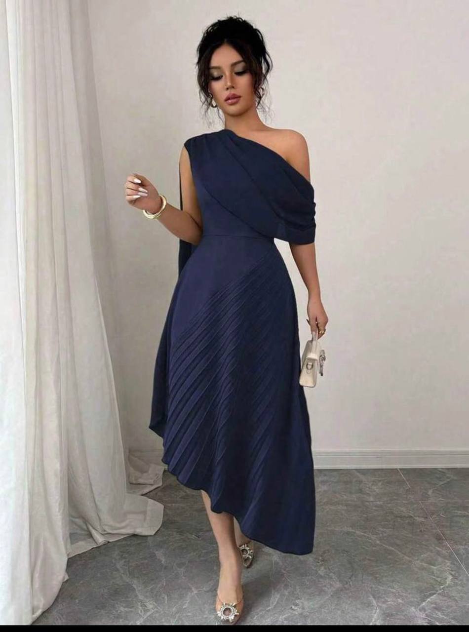 Vestido Plisado Satín detalle caída