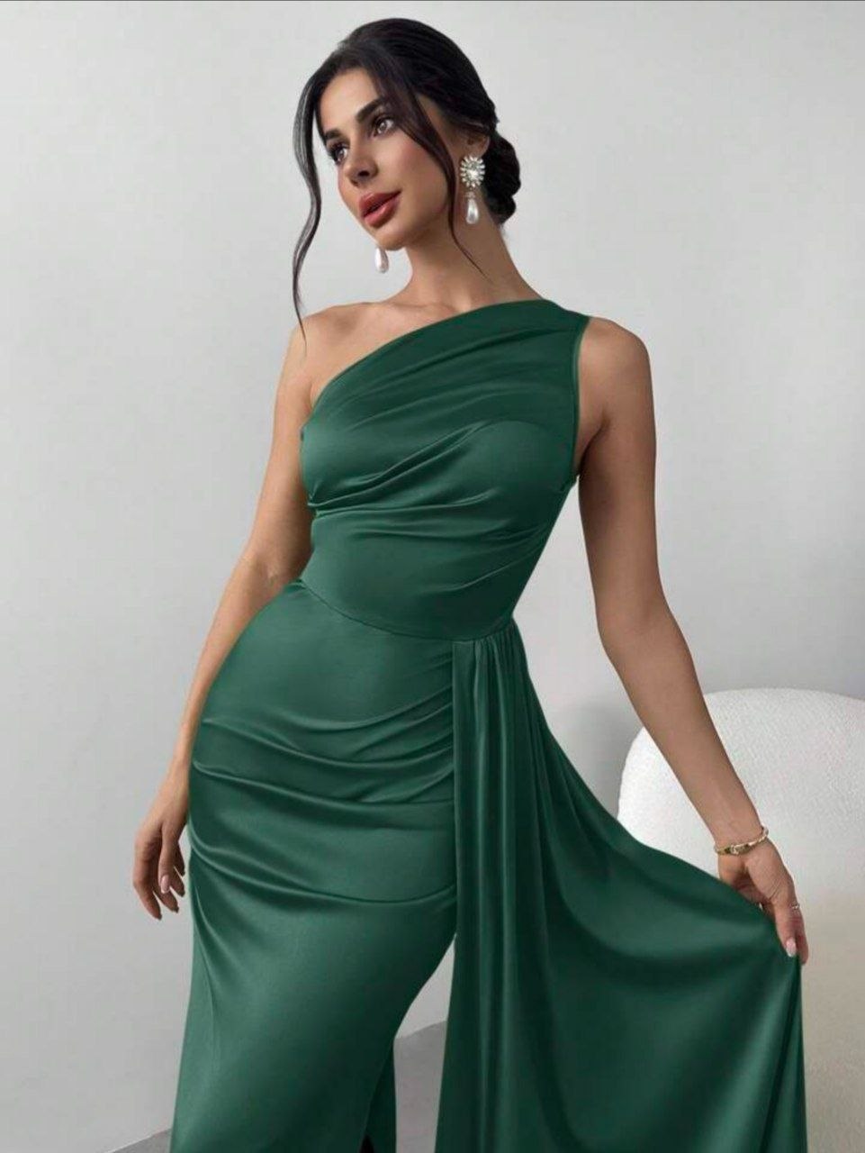 Vestido Verde Satín
