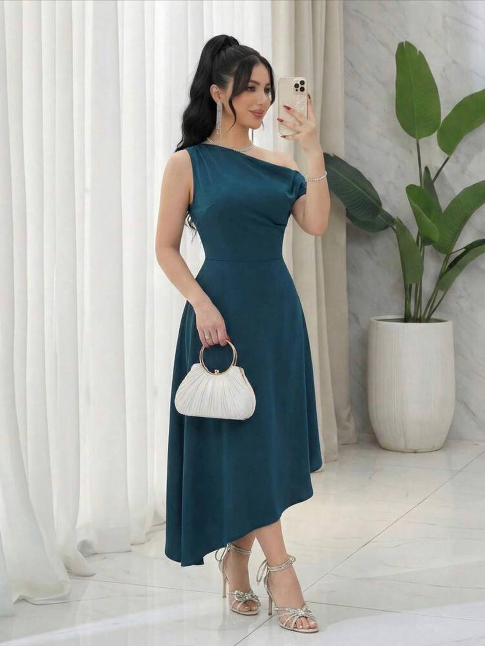 Vestido Turqueza asimétrico