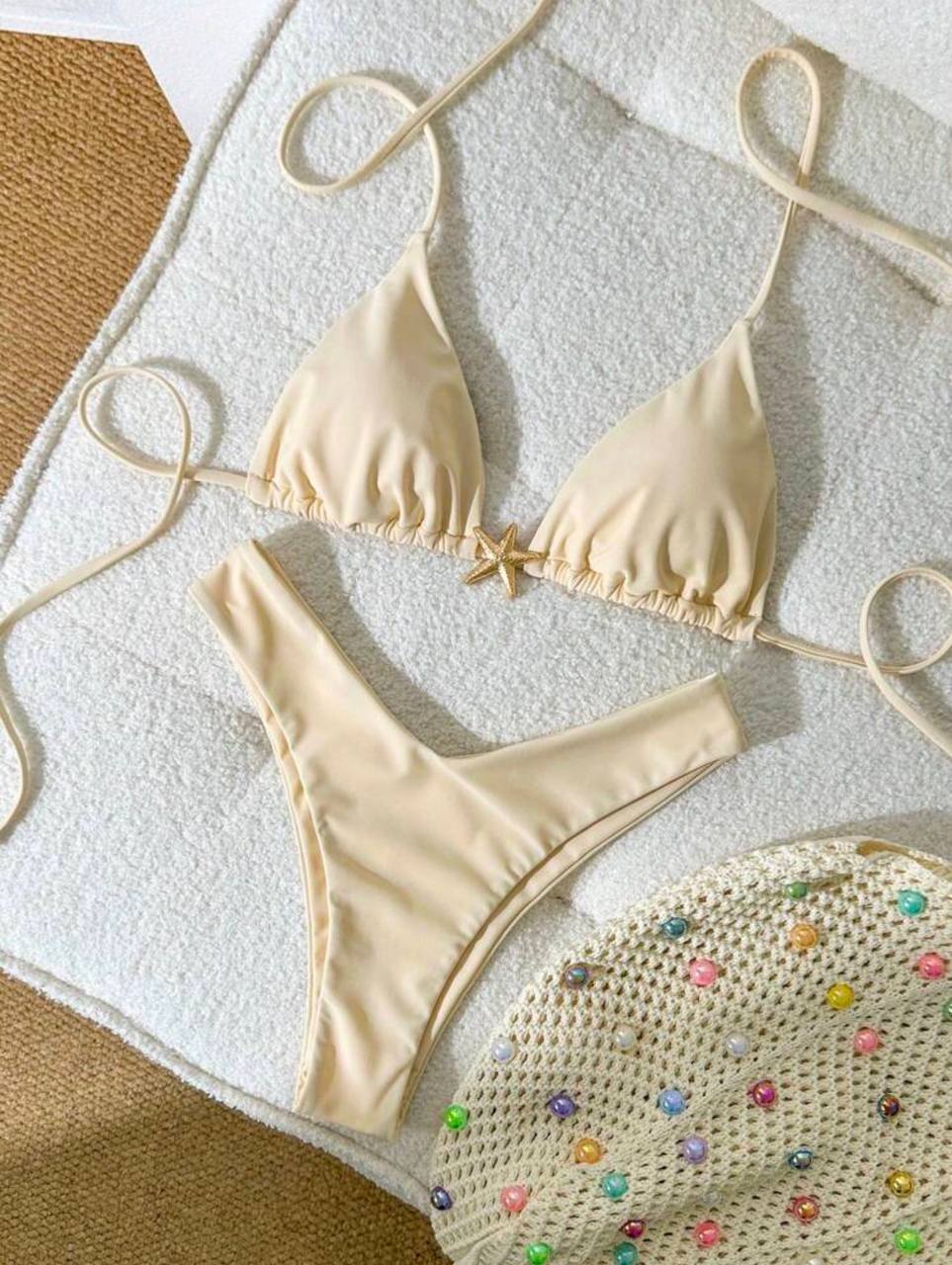 Bikini 3 piezas beige