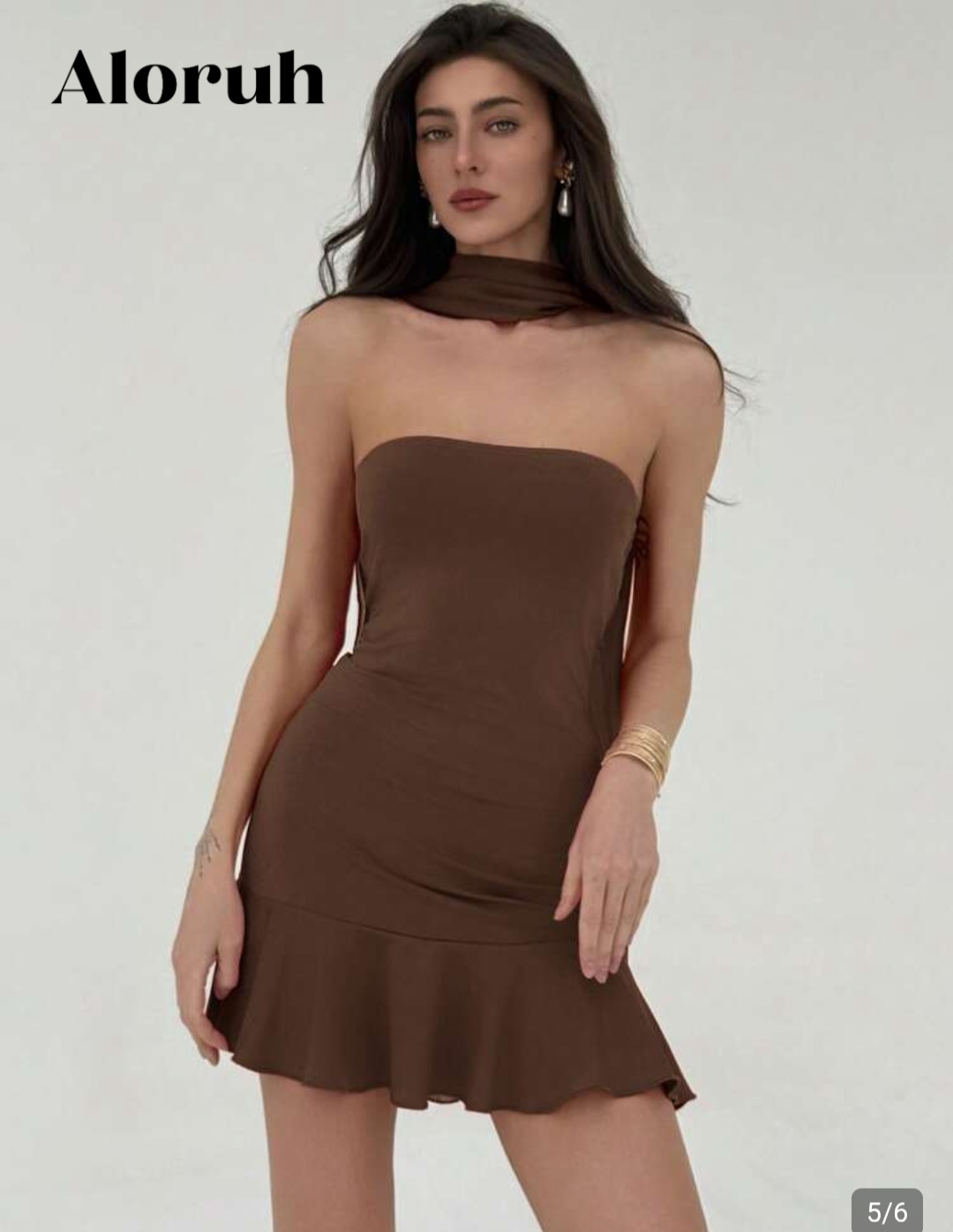 Vestido corto con piola
