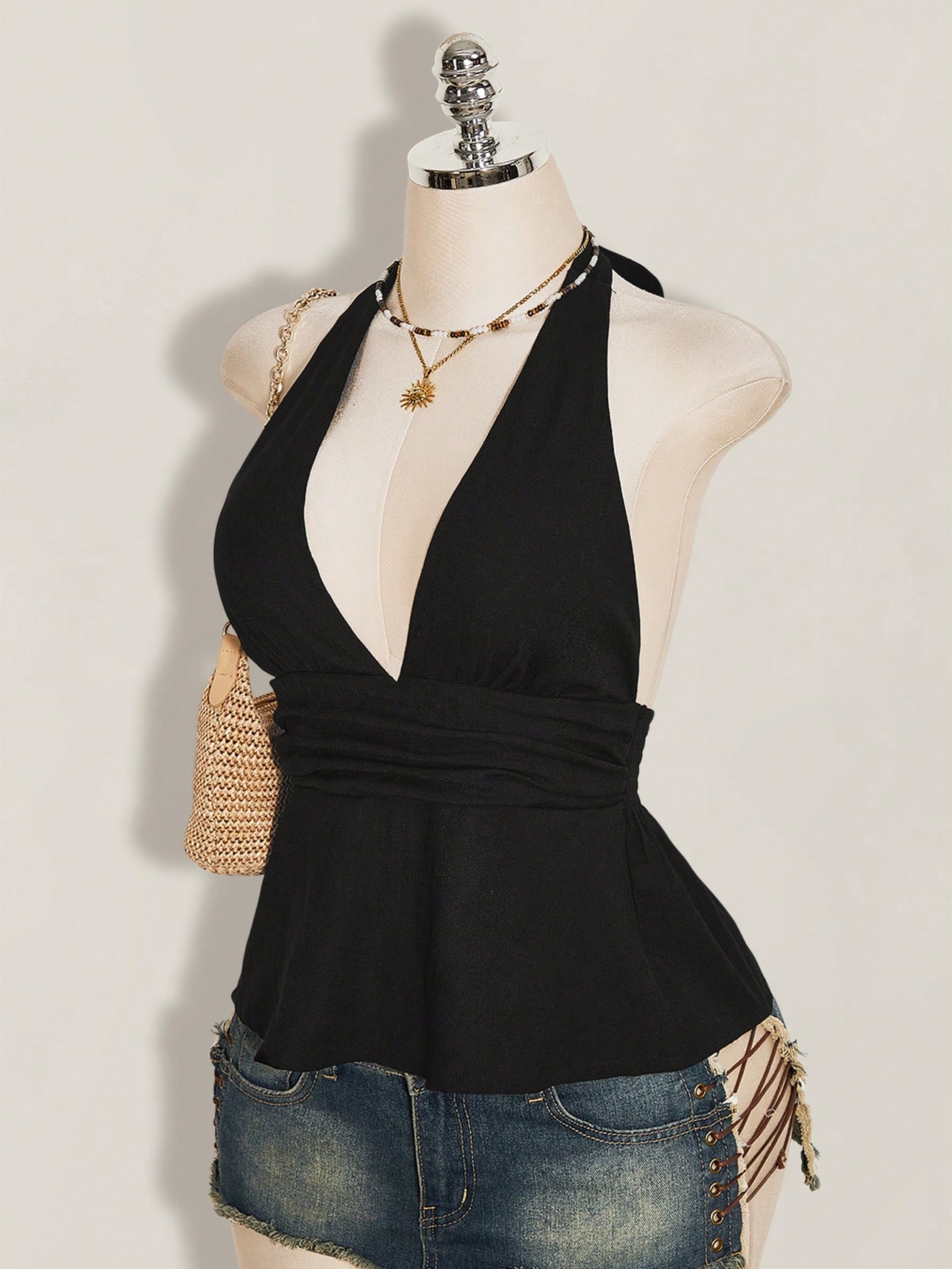 Top cuello V