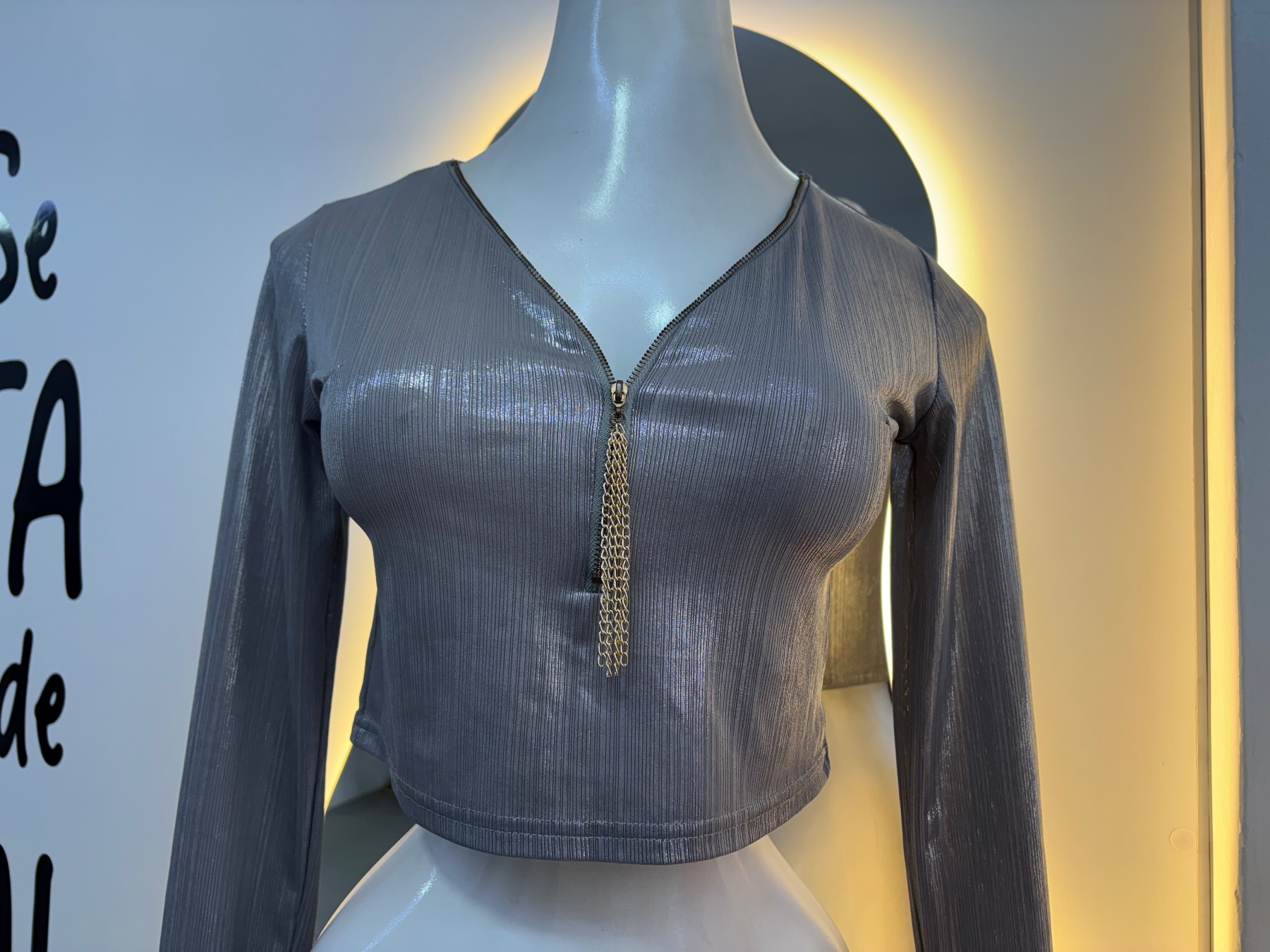 Blusa Gris Fiesta