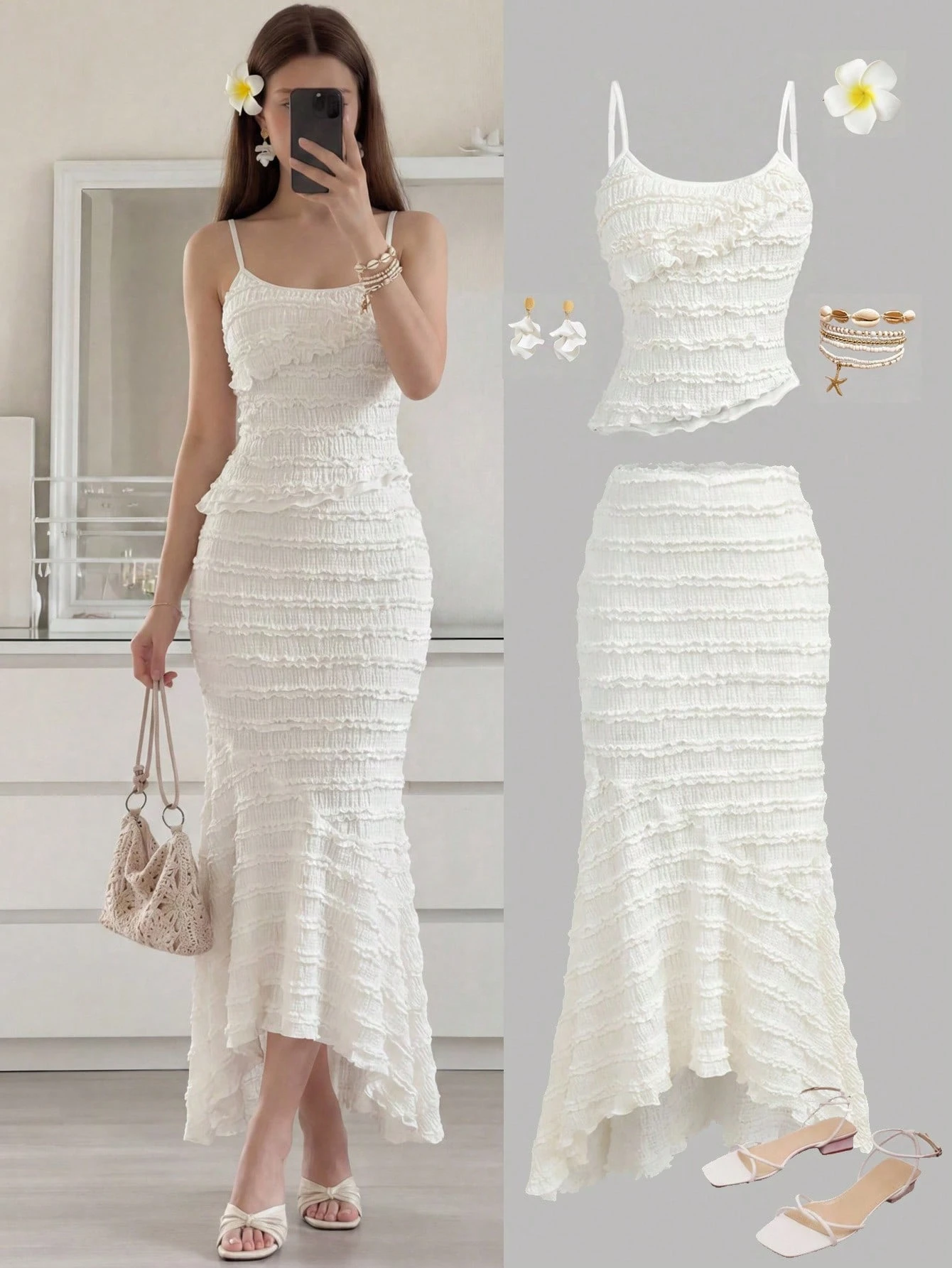 Conjunto playero beige